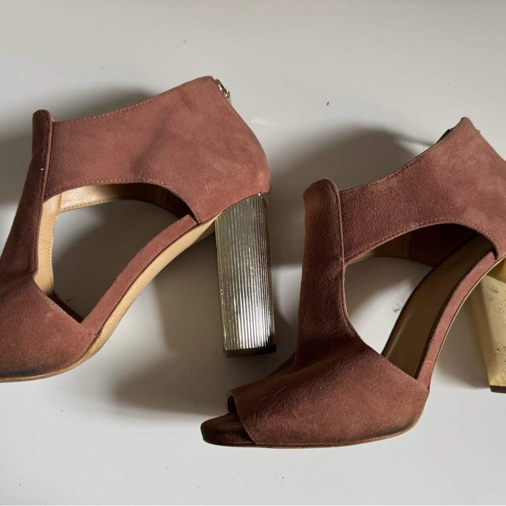 Elegant Brown Peep-Toe Heels